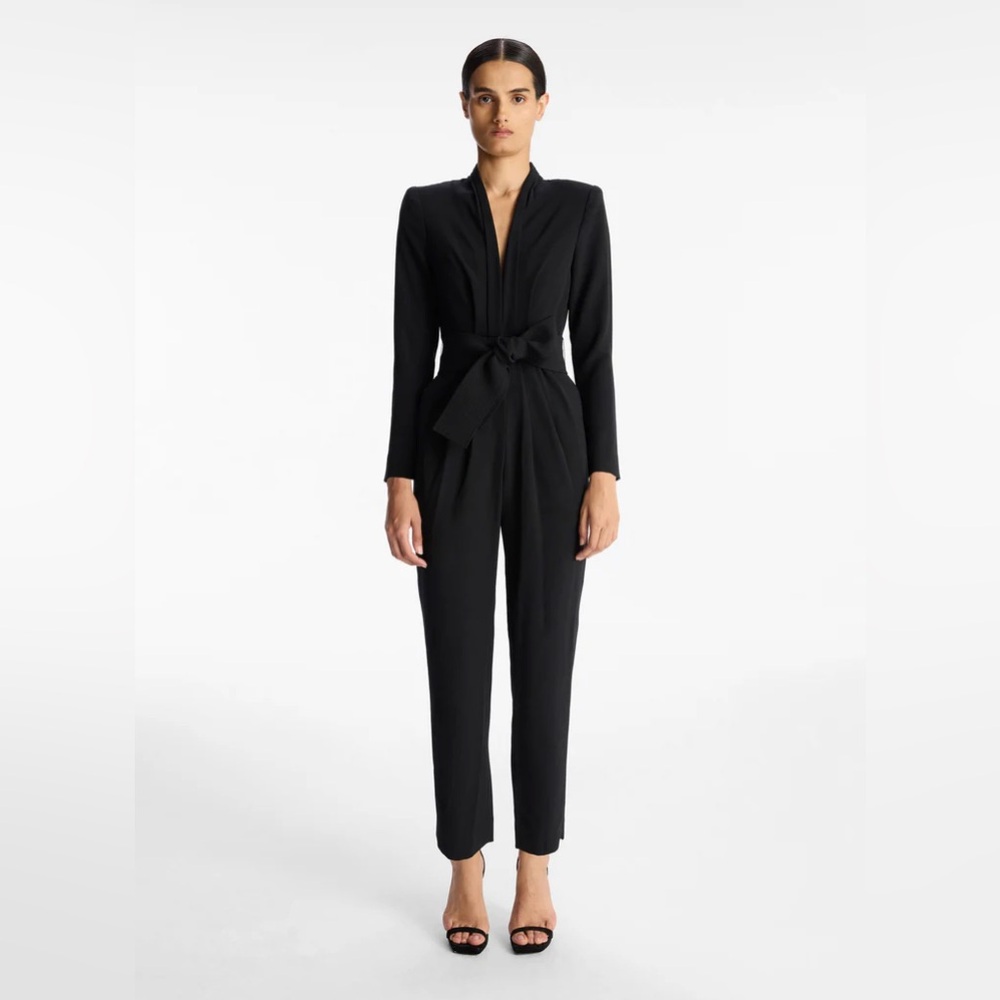 A.L.C. Black Kieran Crepe Jumpsuit Size 8